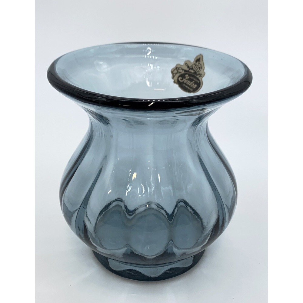 Vintage Fenton Blue Vase, 4" tall, 1980s